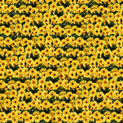 Sunflower pattern background oil painting style