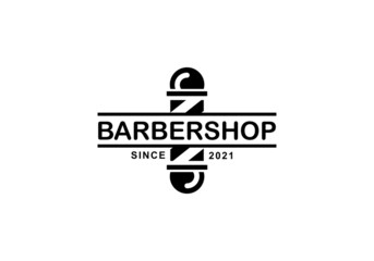 Barbershop simple flat logo vector