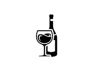 Wine simple flat icon vector illustration