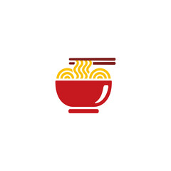 Noodle simple flat color icon vector illustration