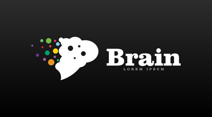 Science Logo Concept About Brain. Brain Logo Vector for Science Purpose