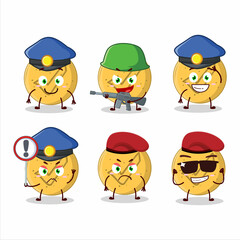 A dedicated Police officer of dalgona candy agree mascot design style