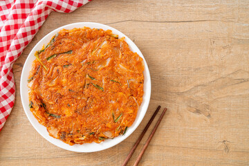 Korean Kimchi pancake or Kimchijeon