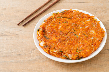 Korean Kimchi pancake or Kimchijeon