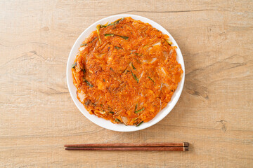 Korean Kimchi pancake or Kimchijeon