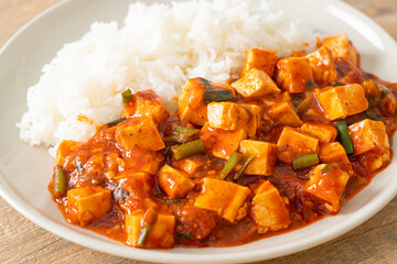 Mapo Tofu - The traditional Sichuan dish of silken tofu and ground beef, packed with mala flavor from chili oil and Sichuan peppercorns.