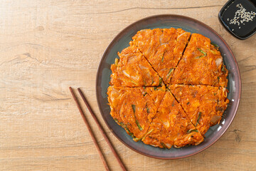 Korean Kimchi pancake or Kimchijeon