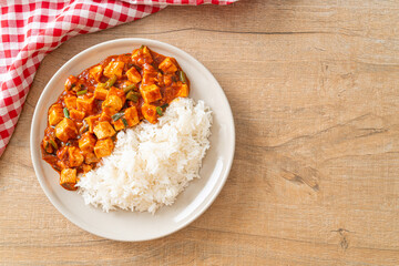 Mapo Tofu - The traditional Sichuan dish of silken tofu and ground beef, packed with mala flavor from chili oil and Sichuan peppercorns.