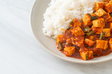 Mapo Tofu - The traditional Sichuan dish of silken tofu and ground beef, packed with mala flavor from chili oil and Sichuan peppercorns.