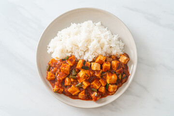 Mapo Tofu - The traditional Sichuan dish of silken tofu and ground beef, packed with mala flavor from chili oil and Sichuan peppercorns.