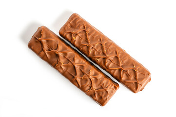 Chocolate bar isolated on white