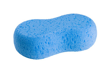Blue sponge isolated on white