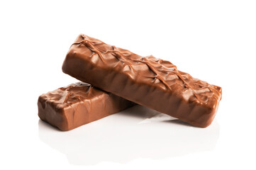Chocolate bar with peanut isolated on white background
