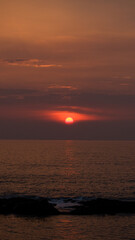 A picture of sunset in the beach
