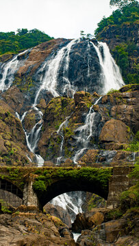 Picture of dudhsagar falls taken from its vally