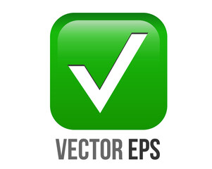 vector gradient bright green rounded square check mark button icon