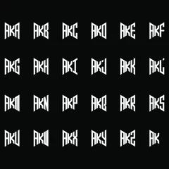 Deurstickers AKA to AKZ letter logo creative design, Multiple triple letter logo design  © MdAminul