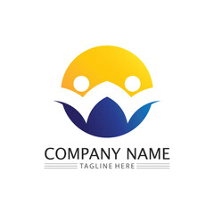 People logo, Team, Succes people work, Group and Community, Group Company and Business logo vector and design Care, Family icon Succes logo