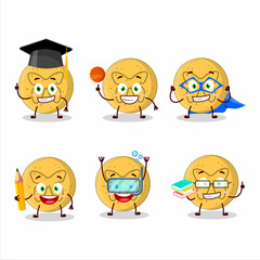 School student of dalgona candy butterfly cartoon character with various expressions