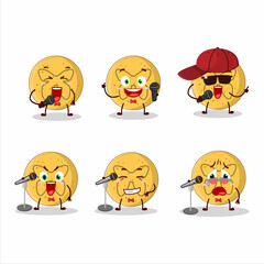 A Cute Cartoon design concept of dalgona candy butterfly singing a famous song