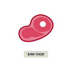 Red meat steak - raw food ingredient isolated on white background.