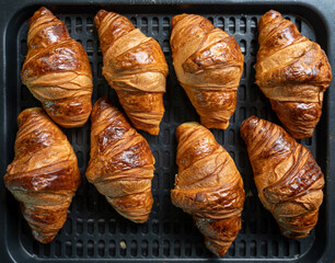 Homemade croissant. A croissant for breakfast cooked deliciously in a household oven