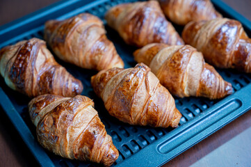 Homemade croissant. A croissant for breakfast cooked deliciously in a household oven