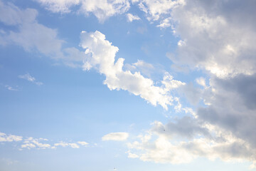 blue sky background with tiny clouds