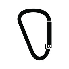 Carabiner icon. Safety hook or carabiner hook. Vector illustration