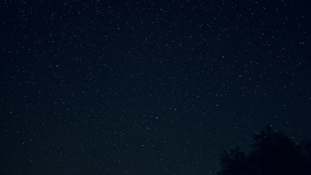 Night starry sky, time-lapse