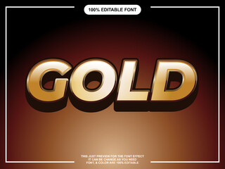 Modern Bright Gold editable text style font effect