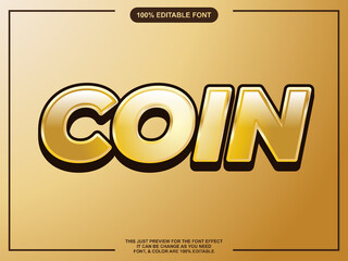 Bold Gold Coin editable text style font effect