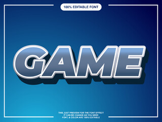Modern 3D Grey Game editable text style font effect