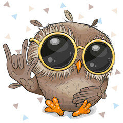 Cartoon Owl with yellow sun glasses