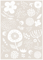 北欧風_草花柄背景_縦型