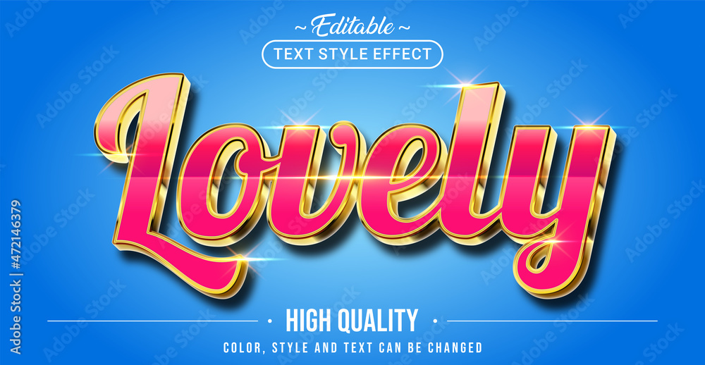 Poster Editable text style effect - Lovely text style theme.