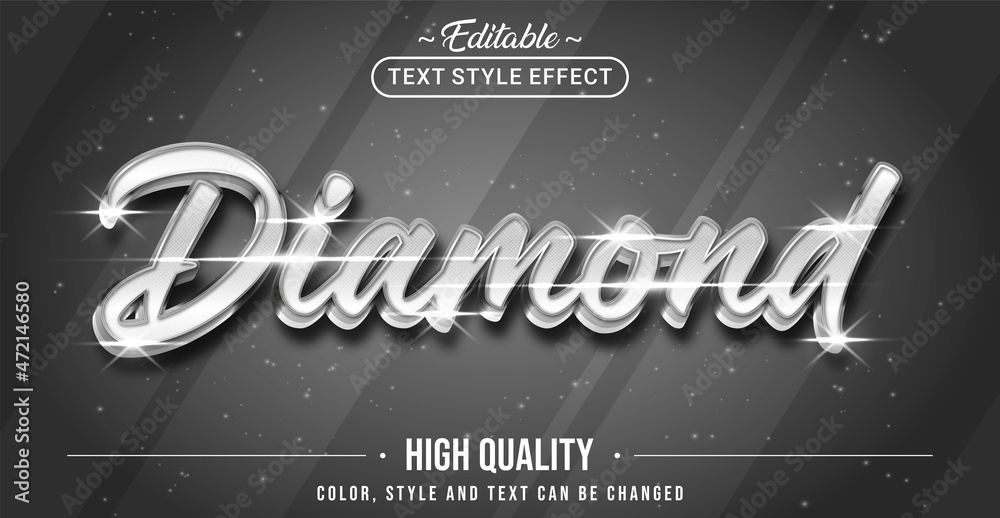 Poster Editable text style effect - Diamond text style theme.