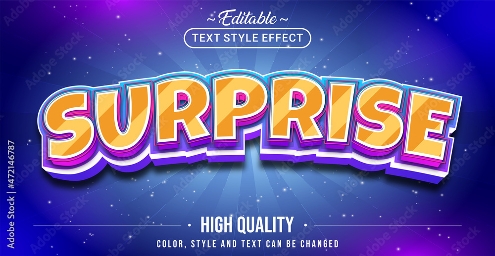 Poster Editable text style effect - Surprise text style theme.