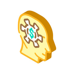 business processes in head isometric icon vector. business processes in head sign. isolated symbol illustration