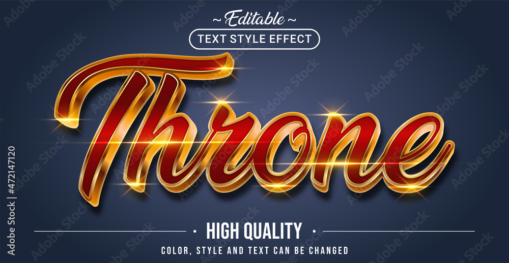 Poster Editable text style effect - Throne text style theme.