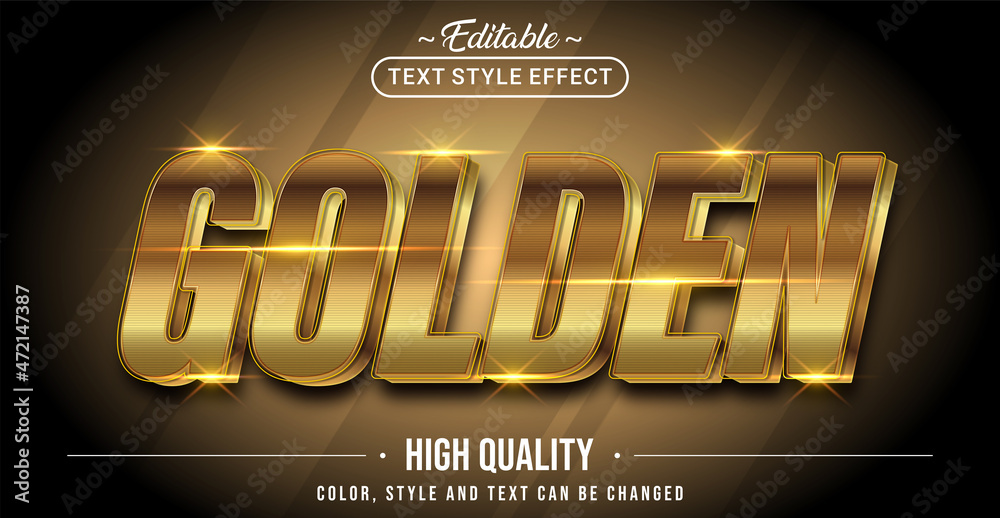 Poster Editable text style effect - Golden text style theme.
