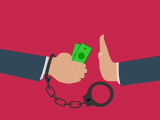 flat vector anti-corruption avoid corruption so as not to be miserable