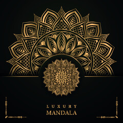 Creative luxury mandala background ornamental with golden arabesque pattern islamic mandala vector