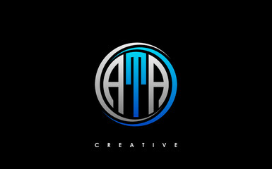 ATA Letter Initial Logo Design Template Vector Illustration - obrazy, fototapety, plakaty