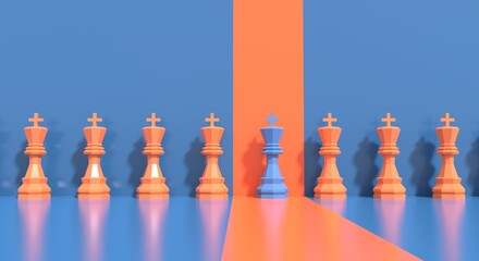King of chess, standing out from the crowd.