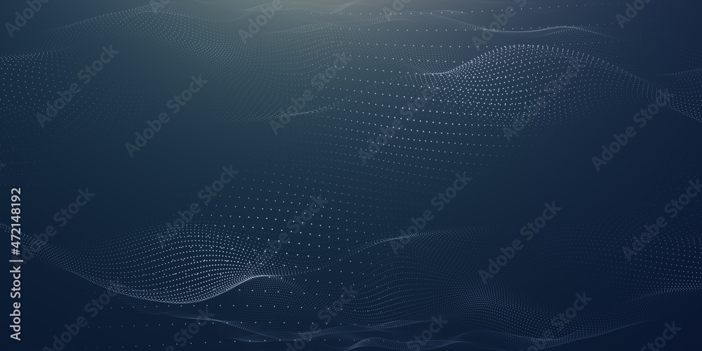 Poster abstract particular digital background hi-tech and scientific technology data line connect. particul