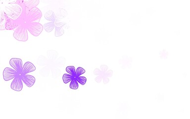 Light Pink, Blue vector abstract background with flowers.
