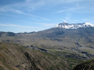 These areas are still desolate of vegetation 30 years after the eruption of Mt St Helens in Oregon, USA