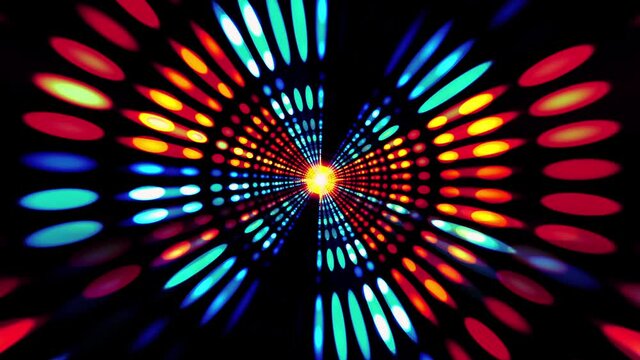 Abstract Magic blue orange gold digital glowing flying lines motion and illuminated light effect in tunnel. Futuristic neon background, ultra violet glowing lines, laser rays, speed of light. 
