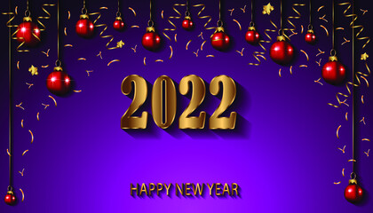 2022 Happy New Year background for your seasonal invitations, festive posters, greetings cards.